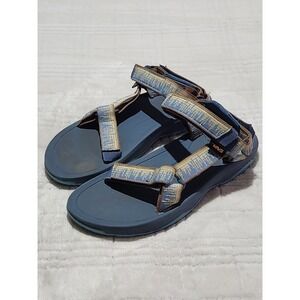 Teva Boys Strappy Sandals, Size 4, Gray/Teal Multi Colored Summer Shoes/Womens 6